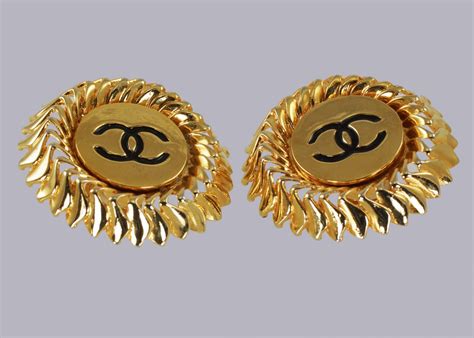 chanel costume clip on earrings|small chanel inspired earrings.